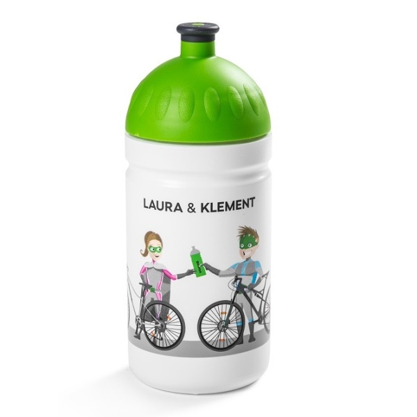 Sticla De Baut Copii Oe Skoda Motivul Eroilor Laura & Klement Alb / Verde 000050309D